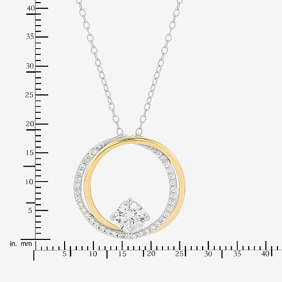 DiamonArt® White Cubic Zirconia 14K Gold Over Silver Round 2-pc. Jewelry Set