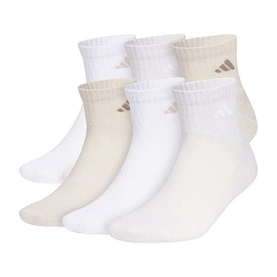 adidas Mens 6 Pair Quarter Ankle Socks
