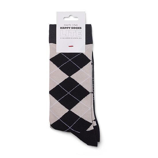 Happy Socks LITE Argyle Mens 1 Pair Crew Socks