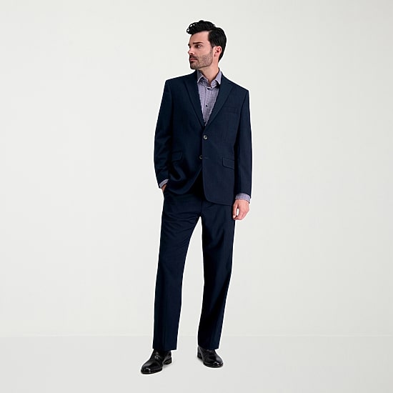 Haggar JMH Herringbone Mens Stretch Fabric Classic Fit Flat Front Suit Pant