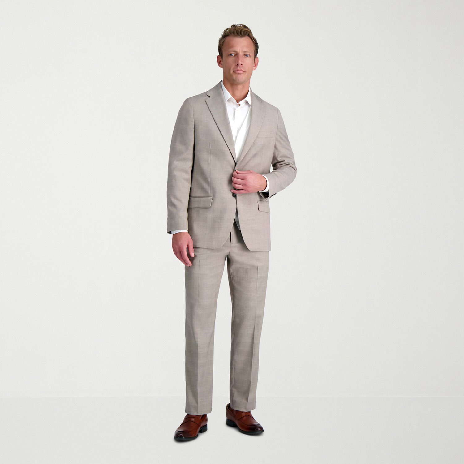 Haggar JMH Tailored Glen Plaid Mens Stretch Fabric Modern Fit Suit Jacket
