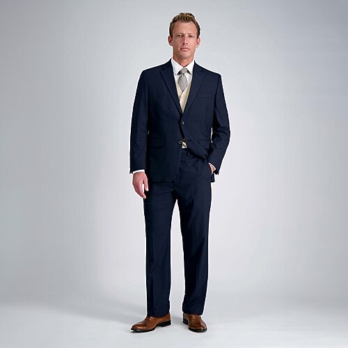 Haggar JMH Premium Stretch Mens Classic Fit Flat Front Suit Pant, 44 29, Blue