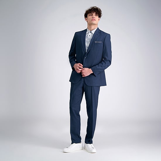 Haggar Travel Performance Tailored Mens Stretch Fabric Modern Fit Flat Front Suit Pant