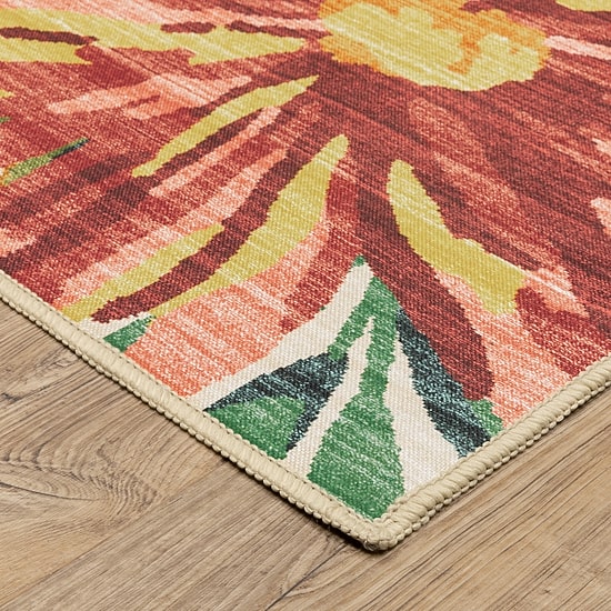Covington Home Florentina Tropical Floral Indoor Outdoor Rectangular Area Rug