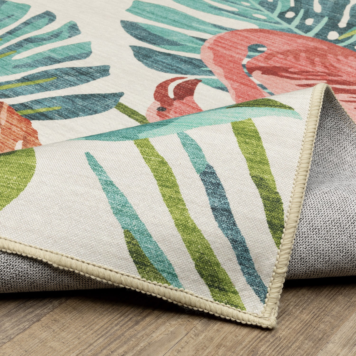 Covington Home Florentina Tropical Flamingo 42"X66" Indoor Outdoor Rectangular Accent Rug
