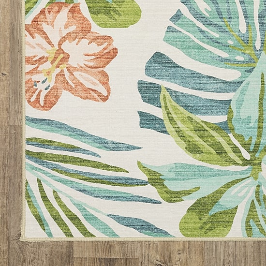 Covington Home Florentina Tropical Flamingo Indoor Outdoor Rectangular Area Rug