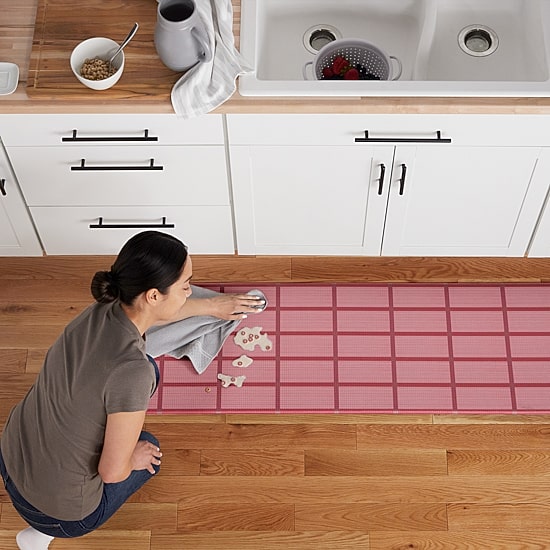 Town And Country Windowpane Stripe 18" X 39" Indoor Rectangular Kitchen Mat