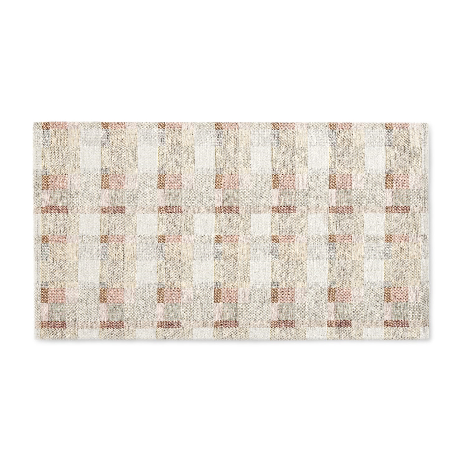 Martha Stewart Owens Air 20" X 36" Plaid Indoor Rectangular Kitchen Mat
