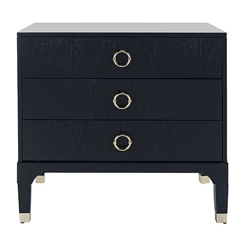 Lorna 3-Drawer Nightstand, One Size, Blue