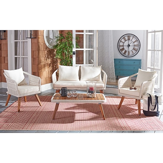 Safavieh Raldin Patio Collection 4-pc. Conversation Set Weather Resistant