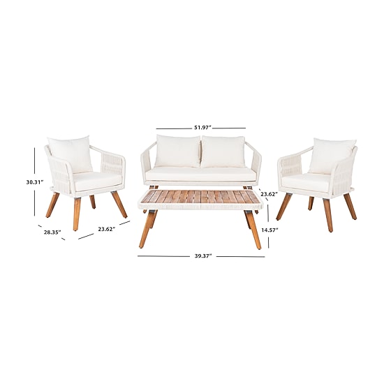 Safavieh Raldin Patio Collection 4-pc. Conversation Set Weather Resistant