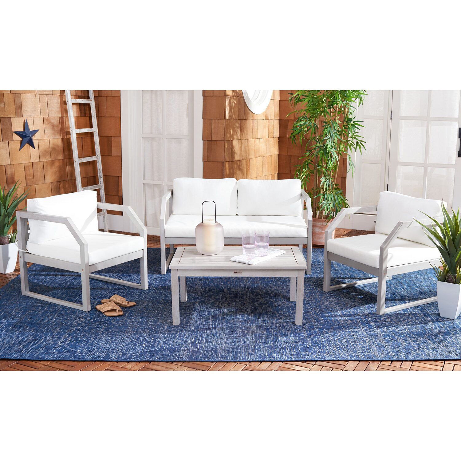 Safavieh Dren Collection 4-pc. Conversation Set Weather Resistant