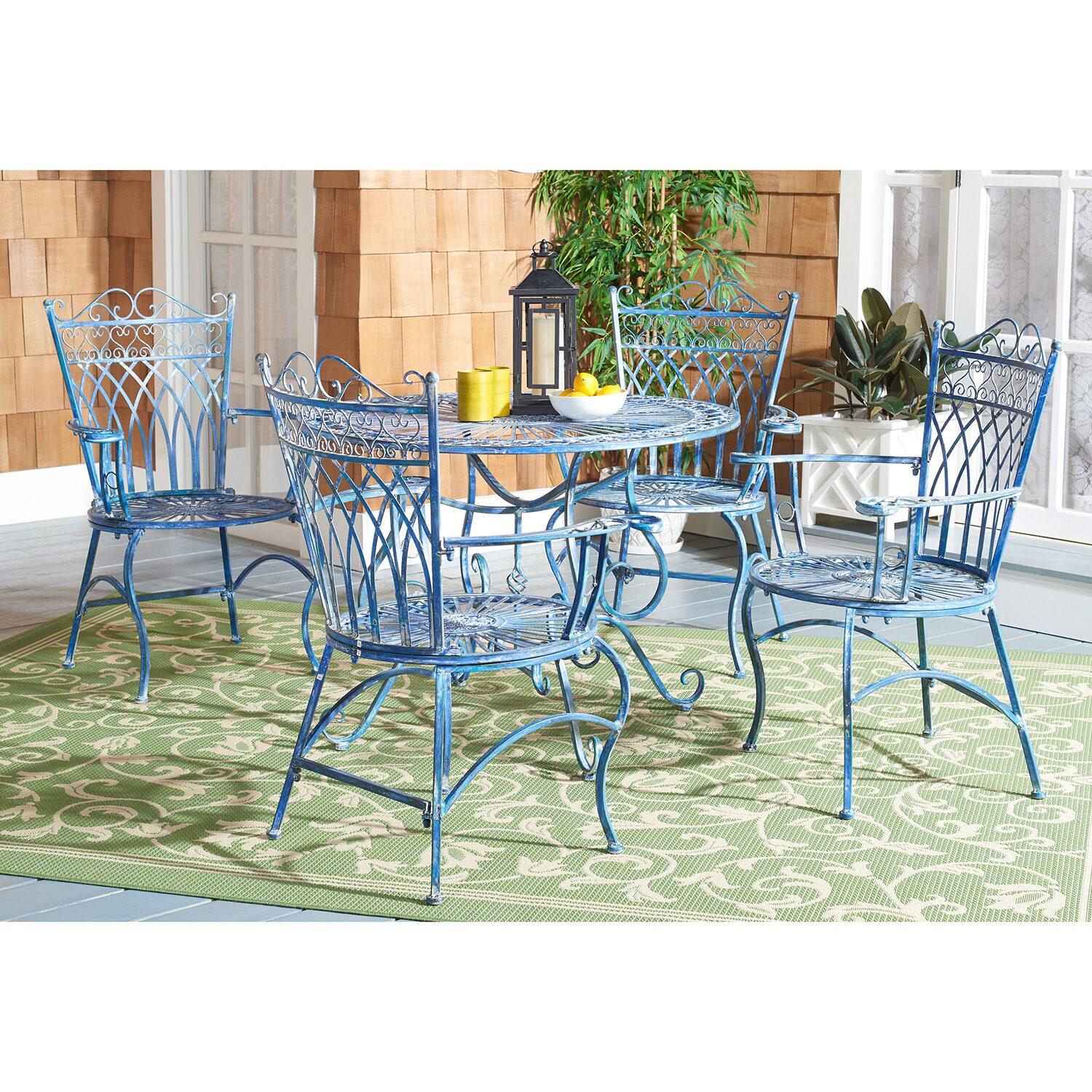 Safavieh Thessaly Patio Collection 5-pc. Weather Resistant Round Dining Set