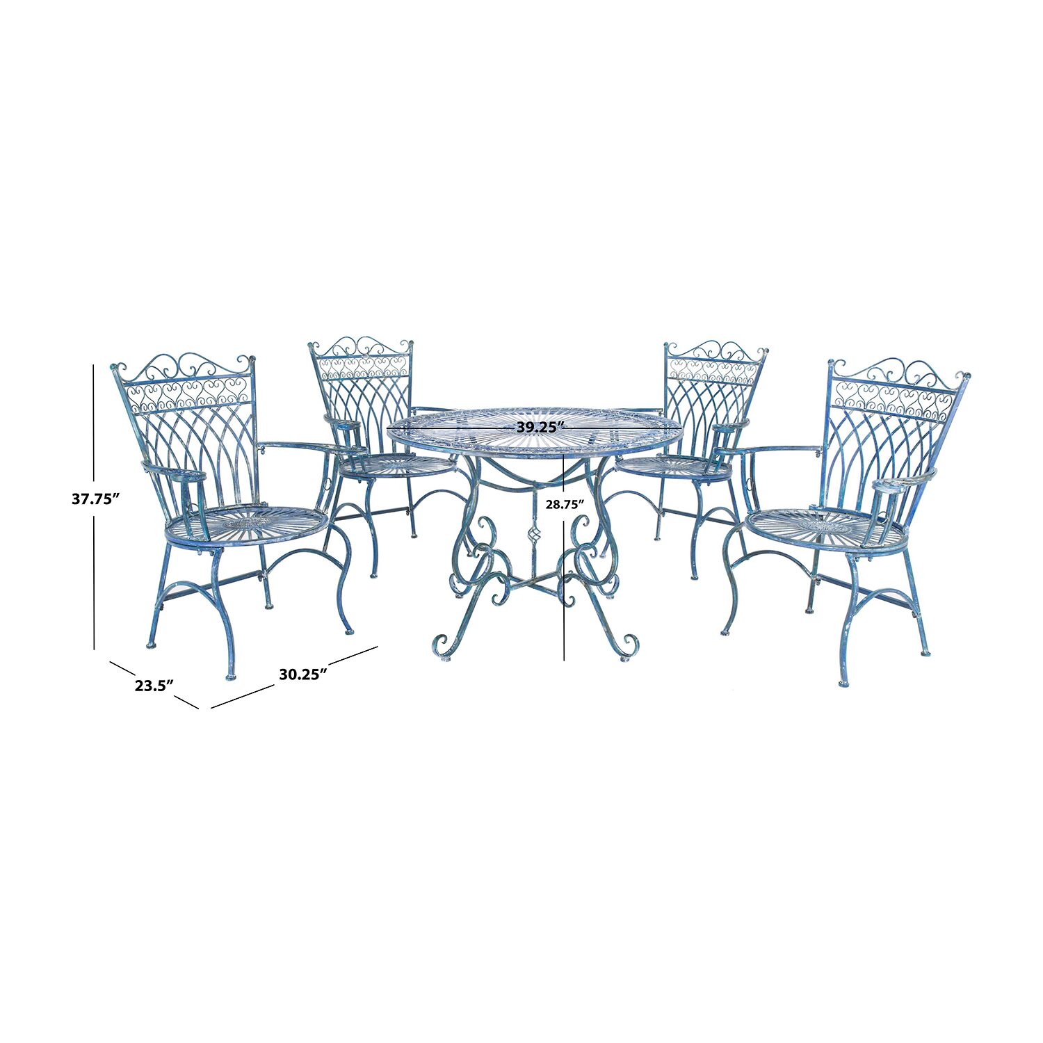 Safavieh Thessaly Patio Collection 5-pc. Weather Resistant Round Dining Set
