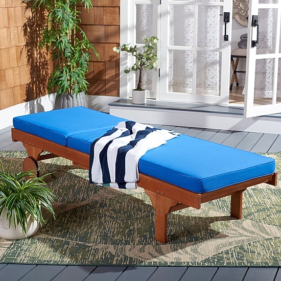 Newport Patio Lounge Chair with Stripe Cushion and Pull Out Side Table