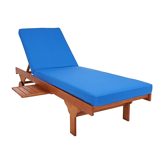 Newport Patio Lounge Chair with Stripe Cushion and Pull Out Side Table