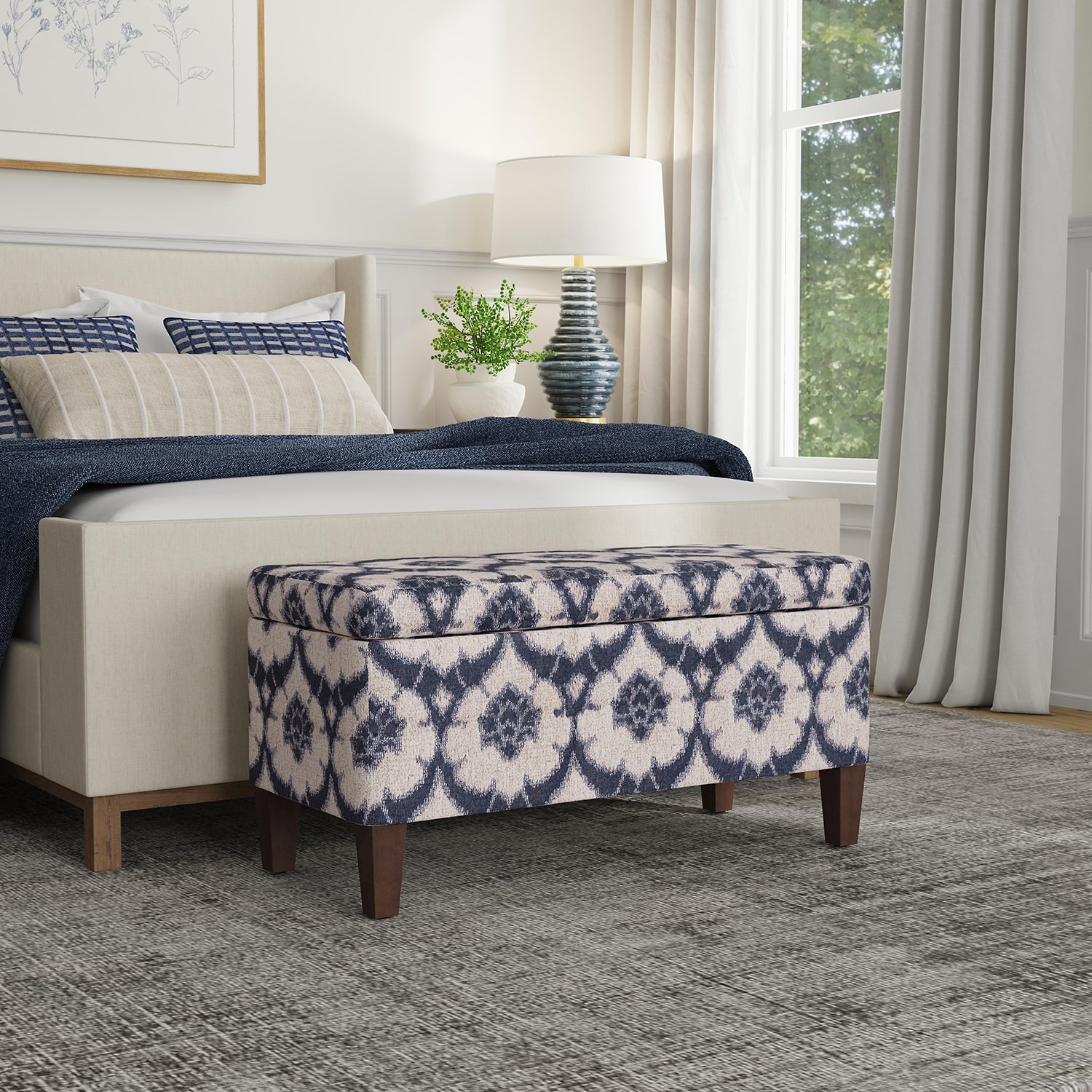 Kinfine Homepop Drake Storage Bench
