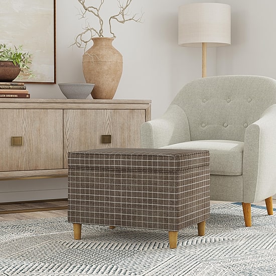 Kinfine Homepop Dinah Hinged Lid Ottoman