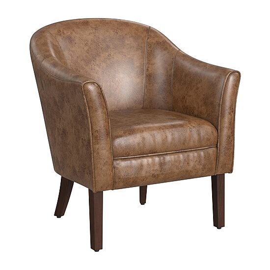 Kinfine Homepop 4 Legs Accent Chairs in Faux Leather
