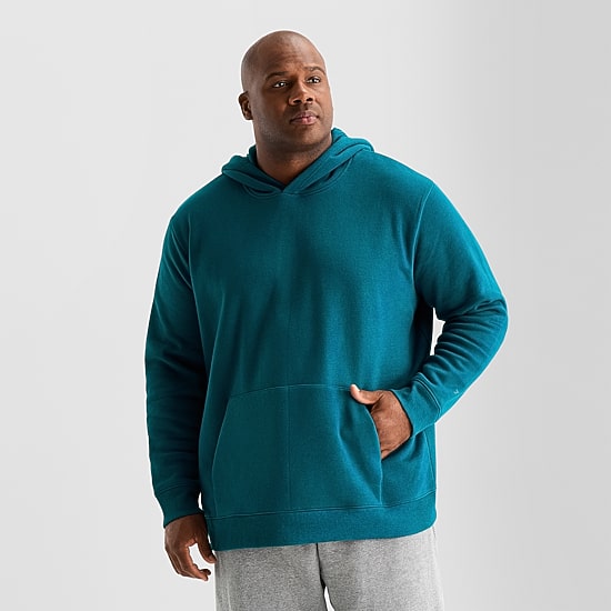 Xersion Quick Dry Cotton Blend Fleece Mens Long Sleeve Active Big and Tall Hoodie