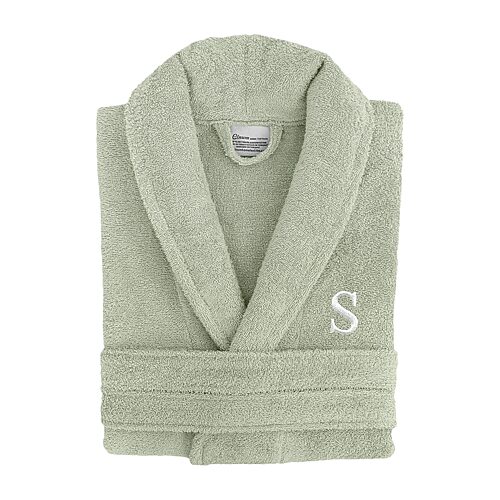 Linum Home Textiles Personalized Terry Bathrobe Unisex Adult Long Length Long Sleeve Robe, Large-x-large, Green