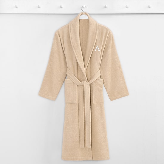 Linum Home Textiles Personalized Terry Bathrobe Unisex Adult Long Length Long Sleeve Robe