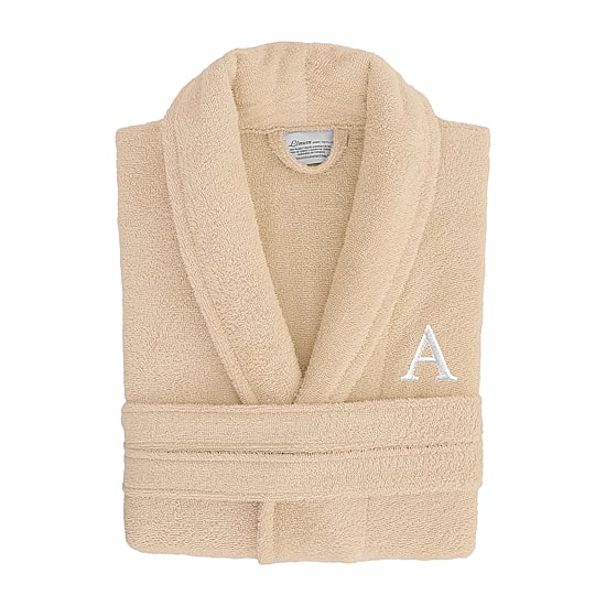 Linum Home Textiles Personalized Terry Bathrobe Unisex Adult Long Length Long Sleeve Robe