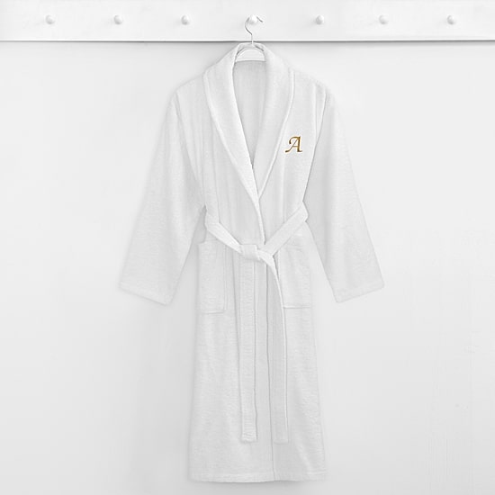 Linum Home Textiles Personalized Terry Bathrobe Unisex Adult Long Length Long Sleeve Robe
