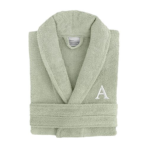 Linum Home Textiles Personalized Terry Bathrobe Unisex Adult Long Length Long Sleeve Robe, Large-x-large, Green