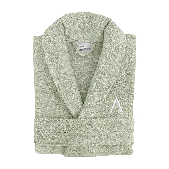 Linum Home Textiles Personalized Terry Bathrobe Unisex Adult Terry Cloth Long Sleeve Long Length Robe