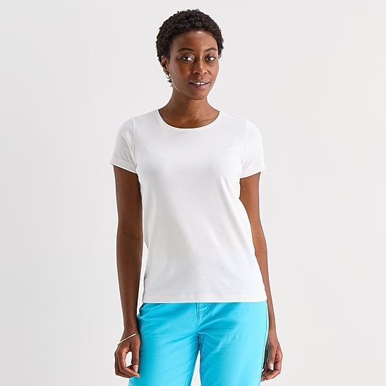 St. John's Bay Womens Tall Crew Neck Short Sleeve T-Shirt