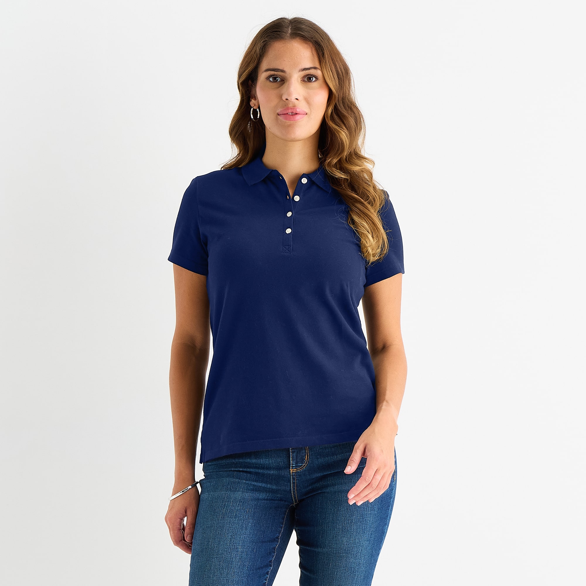 St. John's Bay Womens Short Sleeve Polo Shirt