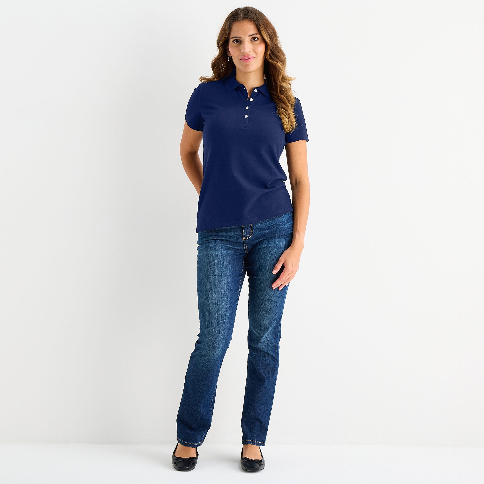 St. John's Bay Womens Short Sleeve Polo Shirt