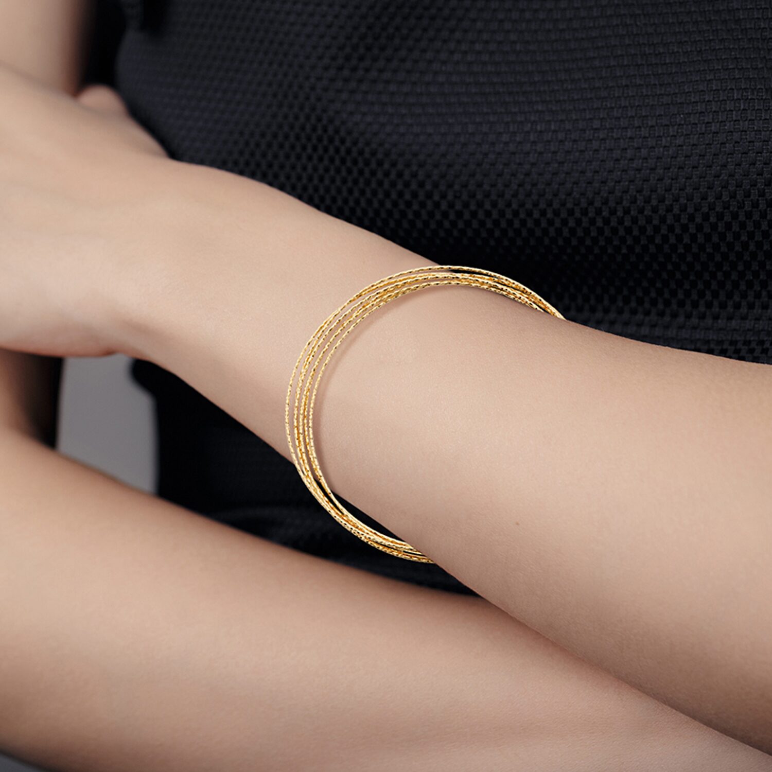 Made in Italy Womens 10K Gold Over Silver Bangle Bracelet