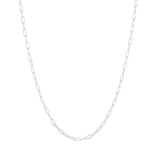 Silver Treasures Womens Sterling Silver 18 Inch Paperclip Chain Necklace