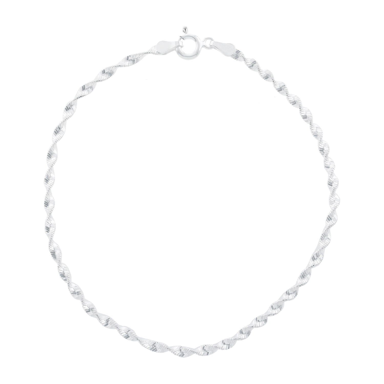 Silver Treasures Womens 8 Inch Solid Chain Bracelet