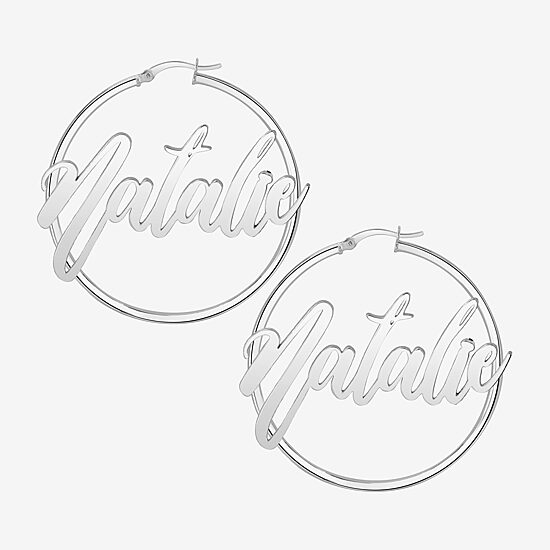 Womens 24K Gold Over Silver 45mm Hoop Earrings