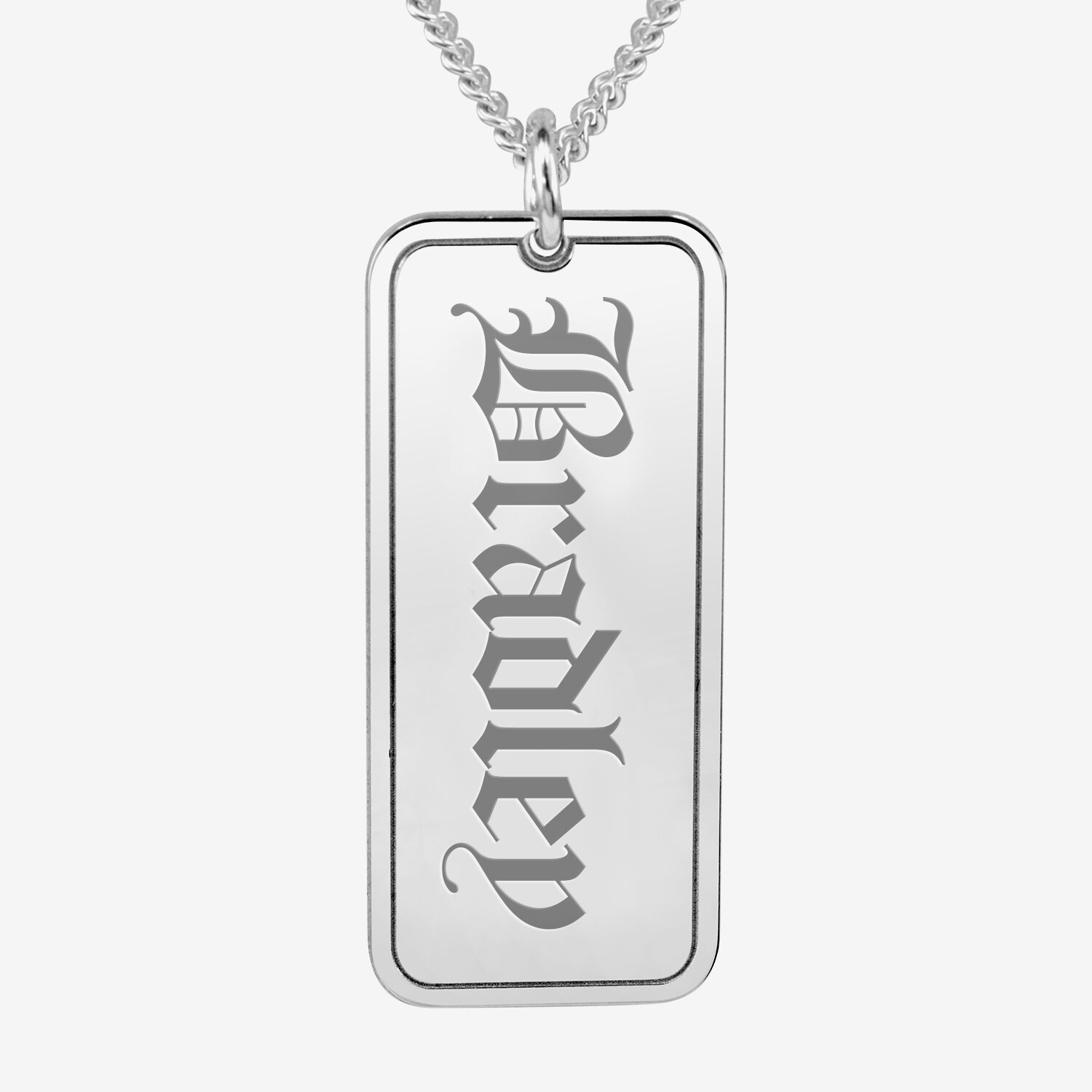Mens Sterling Silver 20 Inch Pendant Necklace