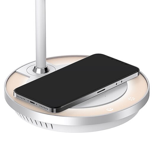 Sheffield Labs 18.9" Lucas Matte White & Chrome Led Desk Lamp