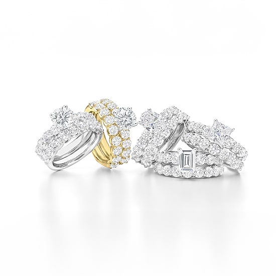 Signature By Modern Bride (G / Si1-Si2) Womens 4 CT. T.W. Lab Grown White Diamond 10K Gold Side Stone Bridal Set