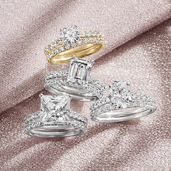 Signature By Modern Bride (G-H / Si1-Si2) Womens 4 CT. T.W. Lab Grown White Diamond 14K Gold Bridal Set