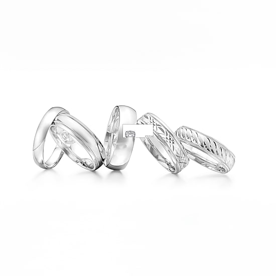  6mm Silver Domed Mens Wedding Ring