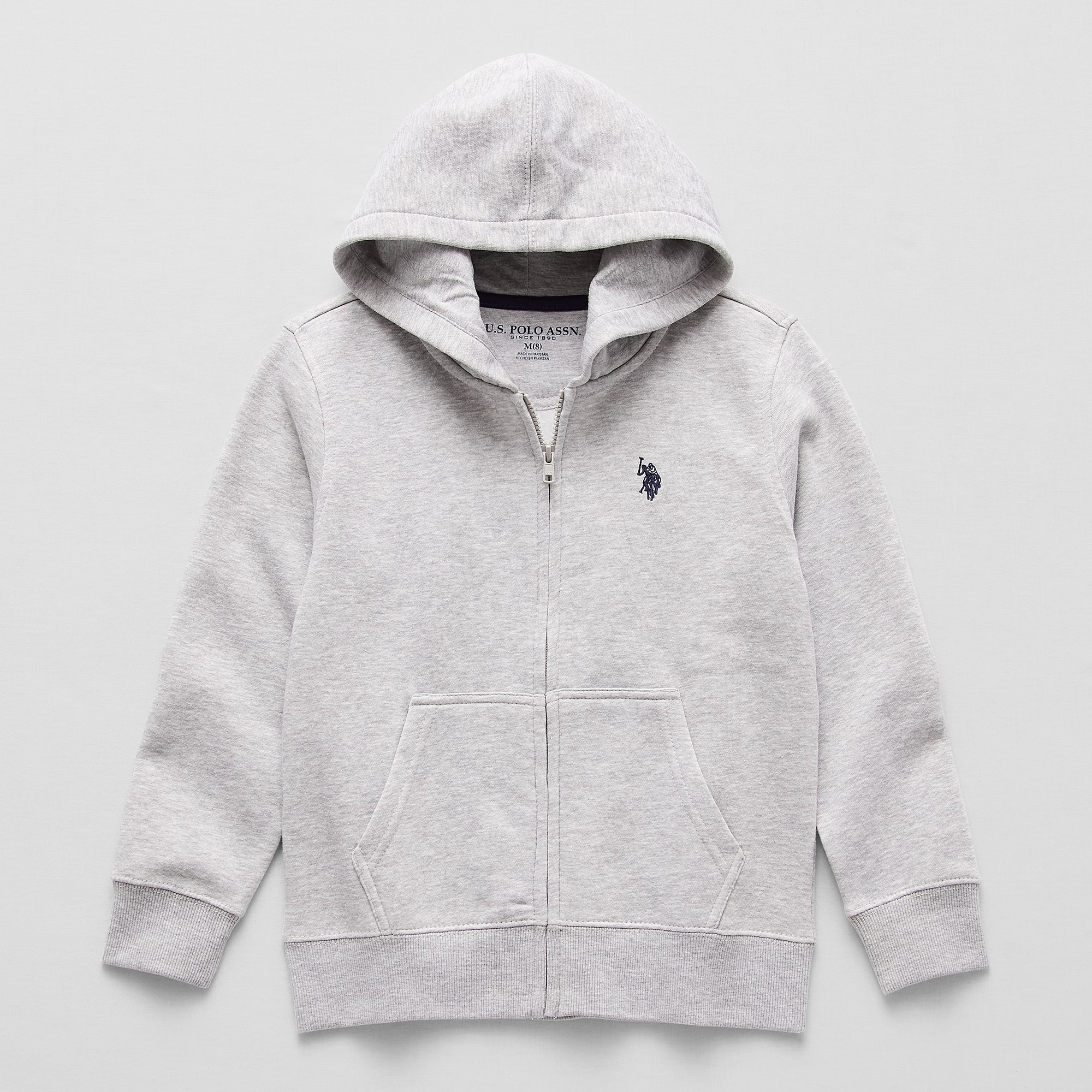 U.S. Polo Assn. Little & Big Kid Boys Long Sleeve Embroidered Fleece Zipper Hoodie