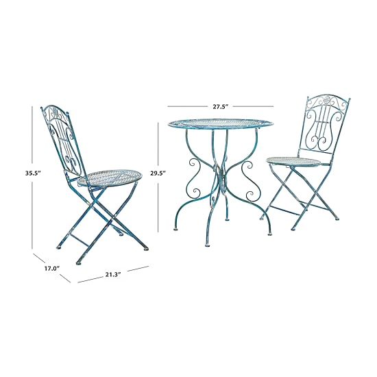 Safavieh Semly Patio Collection 3-pc. Bistro Set Folding
