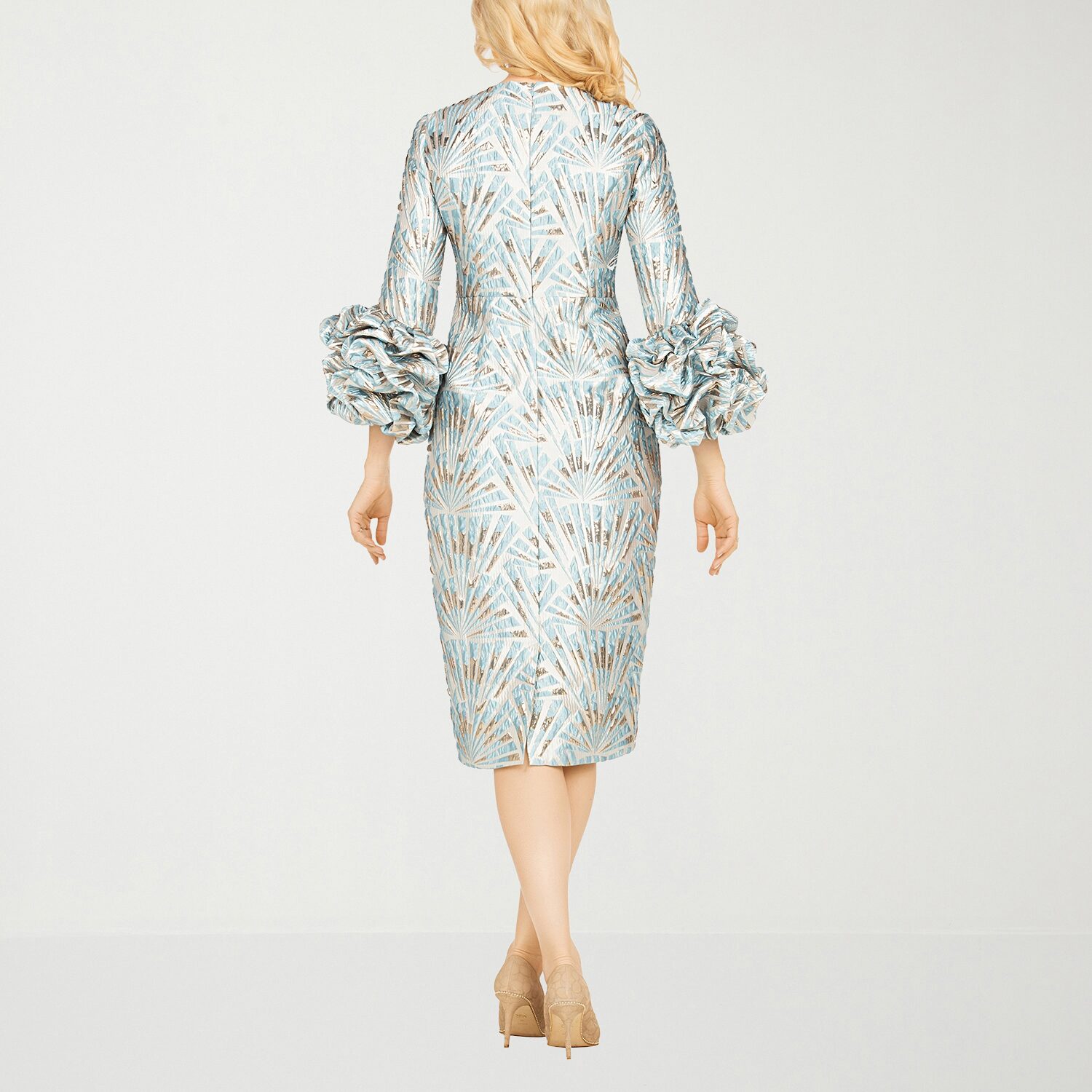 Giovanna Signature Womens Crew Neck Long Sleeve Easy-on + Easy-off Floral Shift Dress