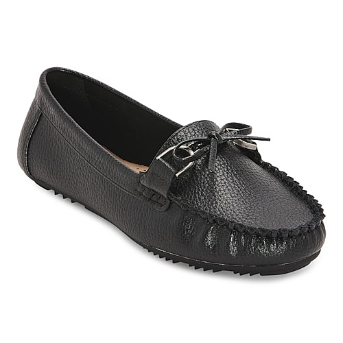 St. John's Bay Bossie Womens Moc Closed Toe Loafers, 12 Medium, Black