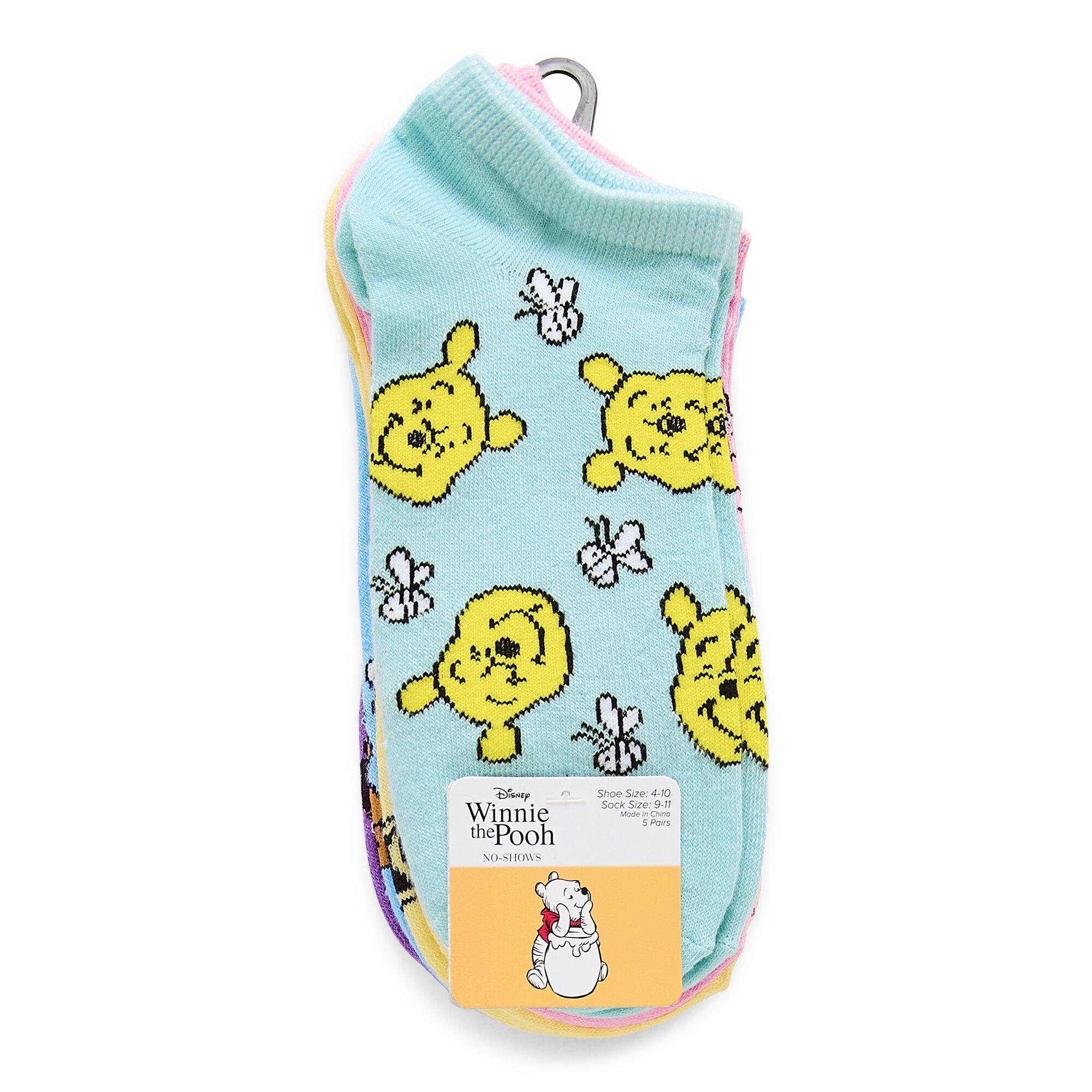Womens BREATHABLE Multi-Pack 5 Pair Winnie The Pooh Low Cut Socks