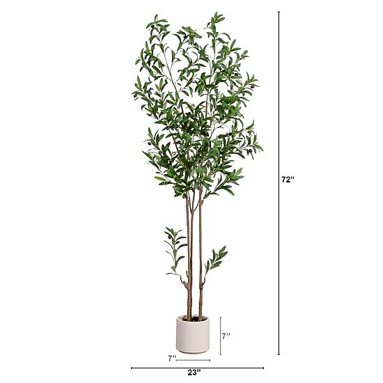 Nearly Natural 6ft. Green Minimalist Olive Indoor Artificial Tree