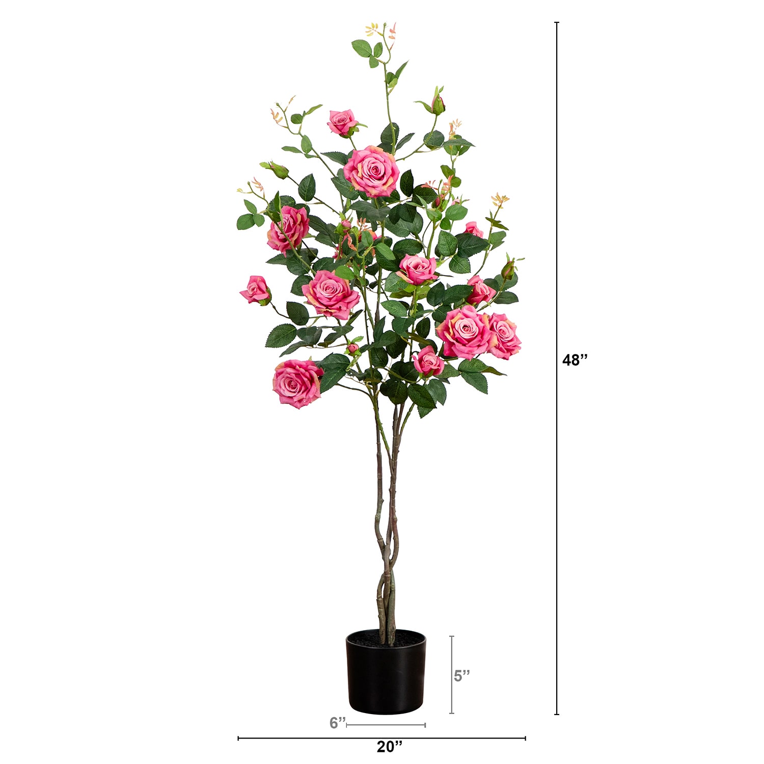 Nearly Natural 4ft. Pink Rose Indoor Artificial Tree
