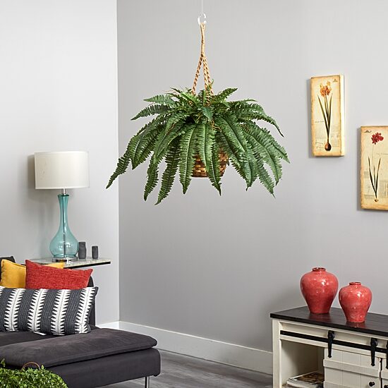 Nearly Natural 22in Green Fern Artificial Plant